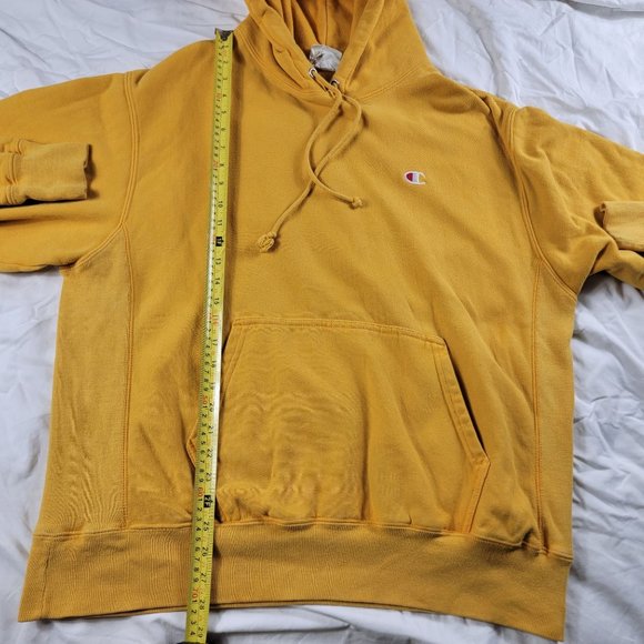 Champion Reverse Weave Mens XL Yellow Pullover Sweater Outdoors Winter Warm - Picture 10 of 11